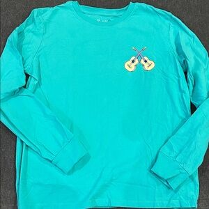 Teal Guitar Long Sleeve Shirt